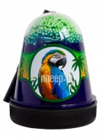 Слайм Slime Jungle Попугай 130гр с пенопластовыми шариками Green S300-24