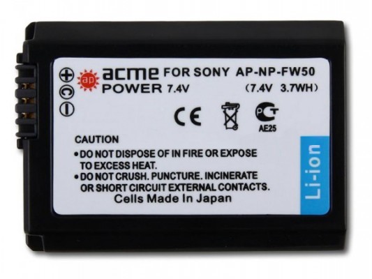 Аккумулятор AcmePower AP-NP-FW50 (схожий с Sony NP-FW50)