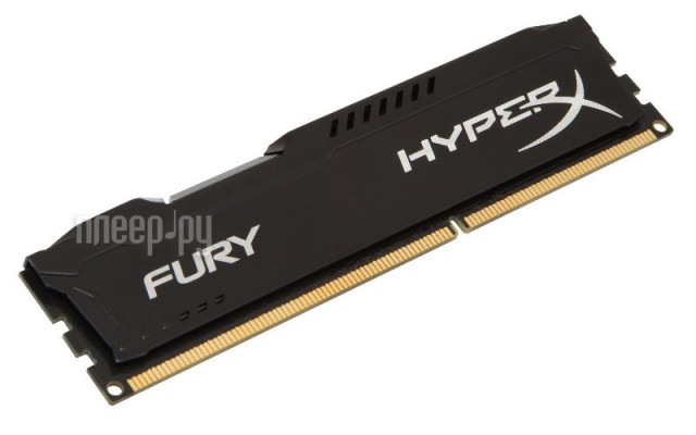 Модуль памяти HyperX Fury Black DDR3 DIMM 1600MHz PC3-12800 CL10 - 4Gb HX316C10FB/4