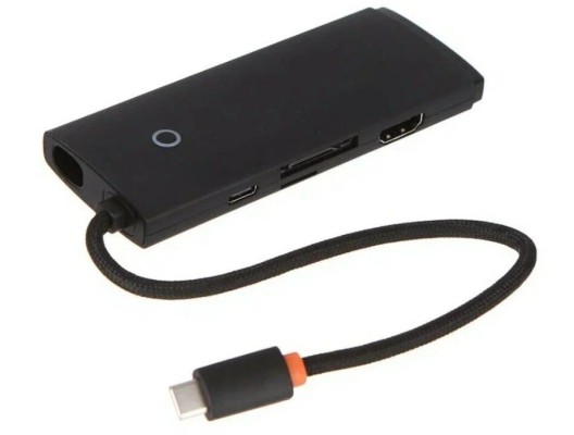 Хаб USB Baseus Lite Series 6-Port Type-C HUB Type-C - HDMI+2xUSB3.0+PD+SD/TF Black WKQX050101