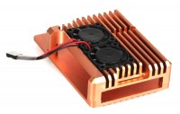 Корпус Qumo RS011 для Raspberry Pi 4 Aluminum Case with Fans Gold