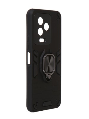 Чехол DF для Infinix Note 12 Pro с магнитом и кольцом Black inArmor-02