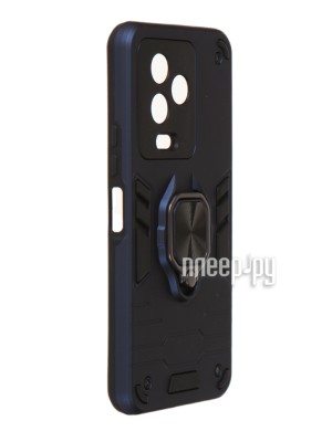 Чехол DF для Infinix Note 12 Pro с магнитом и кольцом Dark Blue inArmor-02