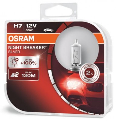 Лампа Osram H7 Night Breake Silver 12V- 55W PX26d 2шт 64210NBS-HCB