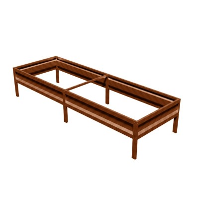Грядка Комфорт на даче Московская усиленная, оцинкованная, добор 2m x 22cm Brown 00120K