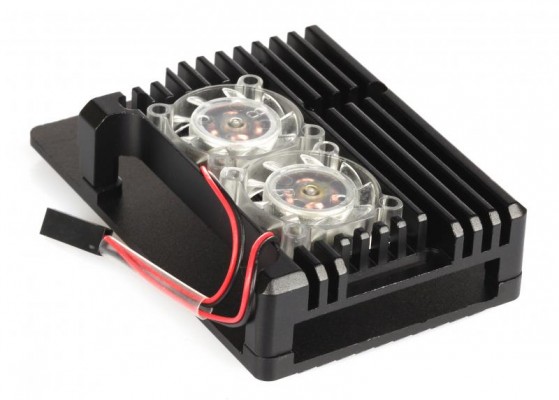 Корпус Qumo RS012 для Raspberry Pi 4 Aluminum Case with Fans Black