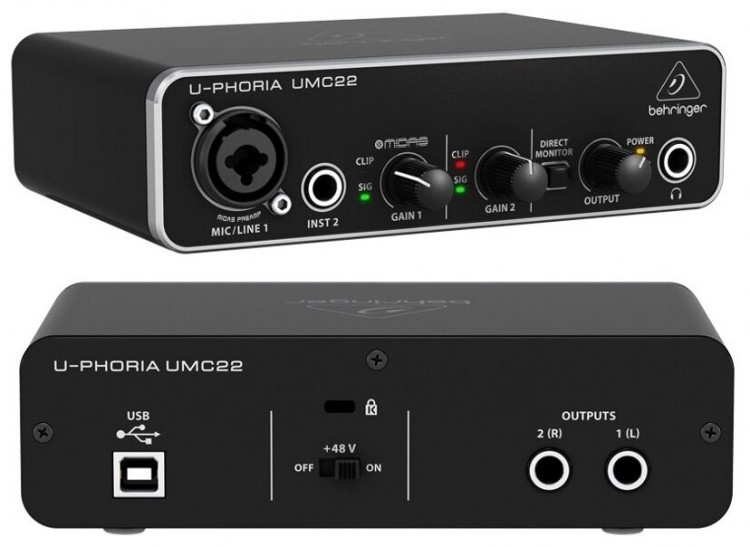 Аудиоинтерфейс Behringer U-PHORIA UMC22 USB