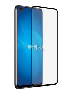 Закаленное стекло DF для Realme 6 Pro Full Screen Full Glue Black Frame rmColor-08