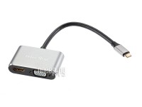 Док-станция Telecom USB-Type-C - HDMI / USB3.0 / PD / VGA Alum Grey TUC055