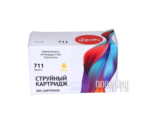 Картридж Sakura SICZ136A (схожий с HP CZ136A) №711 Yellow для HP Designjet T120/T520 ePrinter