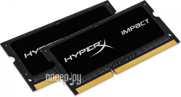 Модуль памяти HyperX Impact DDR3L SO-DIMM 1600MHz PC3-12800 CL9 - 16Gb KIT (2x8Gb) HX316LS9IBK2/16