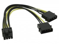 Аксессуар Кабель Akasa 2x4-pin Molex M x 6+2-pin PCIe 15cm AK-CBPW20-15