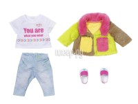 Одежда для куклы Zapf Creation Baby Born Модный наряд с разноцветной меховой курткой 830-154