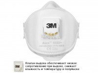 Защитная маска 3M Aura 9322+ класс защиты FFP2 (до 12 ПДК) с клапаном 7100004175