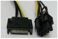 Аксессуар GCR SATA 15pin - PSI-e 8 pin 15cm GCR-50865