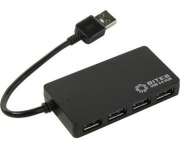 Хаб USB 5bites 4xUSB 3.0 USB Plug HB34-312BK Black