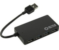 Хаб USB 5bites 4xUSB 3.0 USB Plug HB34-312BK Black