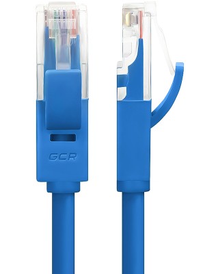 Сетевой кабель GCR UTP 24AWG cat.5e RJ45 T568B 1m Blue GCR-LNC01-1.0m