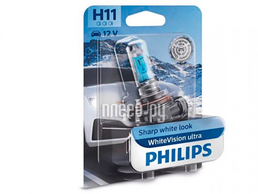 Лампа Philips WhiteVision Ultra H11 12V-55W (PGJ19-2) 12362WVUB1