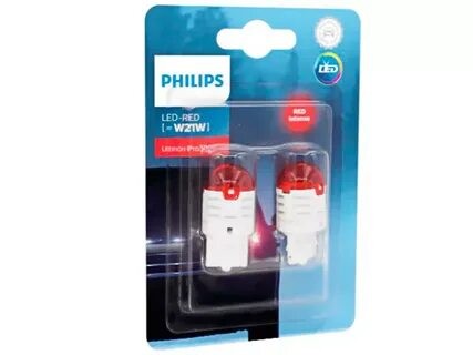 Лампа Philips Red Ultinon Pro3000 LED W21W 12V-LED (W3x16d) 2шт 11065U30RB2
