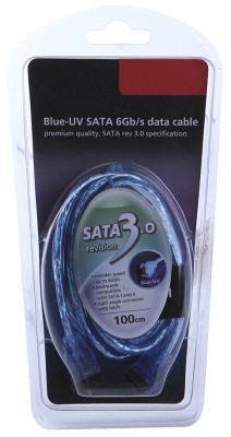 Аксессуар Кабель Akasa SATA III 6Gb/s 1m Blue UV AK-CBSA01-10BV
