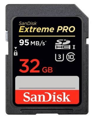 Карта памяти  32Gb - SanDisk Extreme Pro - Secure Digital HC Class 10 UHS-I U3 SDSDXXG-032G-GN4IN (Оригинальная!)