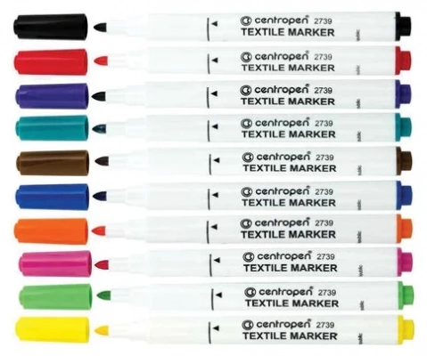 Маркер Centropen Textile Marker 1.8mm 10 цветов 5 2739 1001