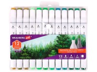 Маркер Brauberg Art Debut White 12шт Forest 152139