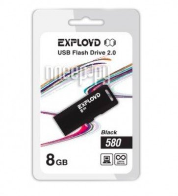 USB Flash Drive  8Gb - Exployd 580 EX-8GB-580-Black