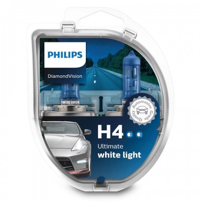 Лампа Philips DiamondVision H4 12V- 60/55W (P43t) 2шт 12342DVS2