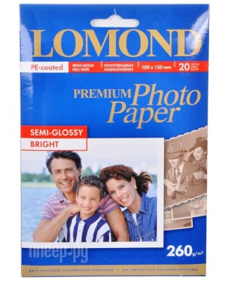 Фотобумага Lomond Premium полуглянцевая 260g/m2 20 листов 1103302