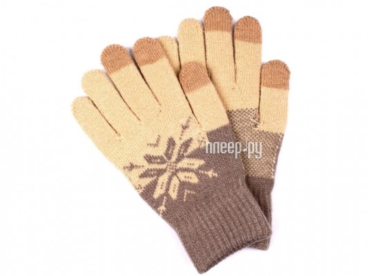 Теплые перчатки для сенсорных дисплеев Territory 0418 Grey-Beige