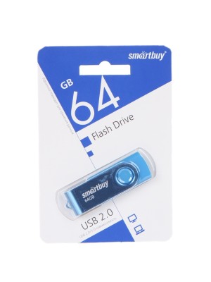 USB Flash Drive 64Gb - SmartBuy UFD 2.0 Twist Blue SB064GB2TWB
