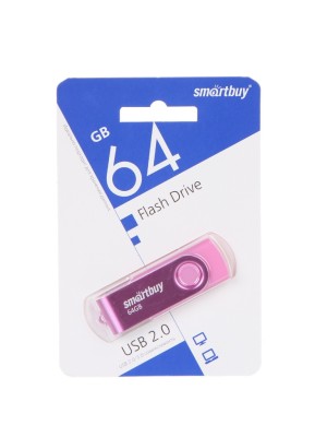 USB Flash Drive 64Gb - SmartBuy UFD 2.0 Twist Pink SB064GB2TWP