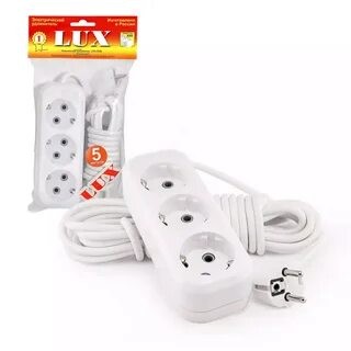 Удлинитель Lux У3-Е-05 3 Sockets 5m 16A White