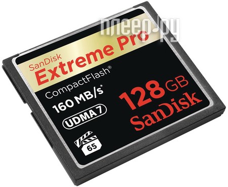 Карта памяти  128Gb - SanDisk Extreme Pro CF 160MB/s - Compact Flash SDCFXPS-128G-X46 (Оригинальная!)