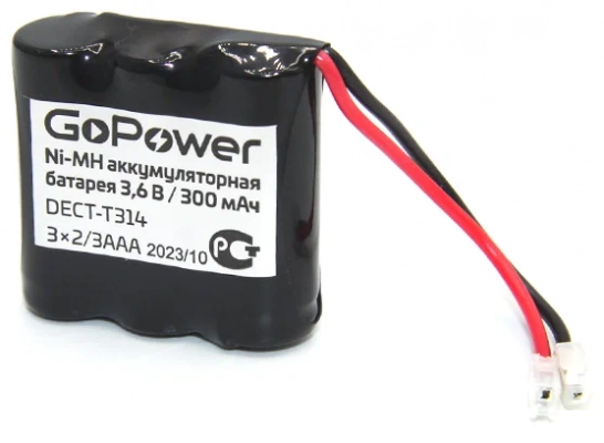Аккумулятор GoPower T314 PC1 NI-MH 300mAh 00-00015307