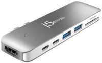Док-станция J5create USB-C Ultradrive Minidock 2xThunderbolt 3 USB-C - Thunderbolt 3 USB-C / USB-C / HDMI / 2xUSB-A / Card Reader JCD382