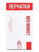 Перчатки виниловые Medmarket неопудренные размер L 50пар 100шт White