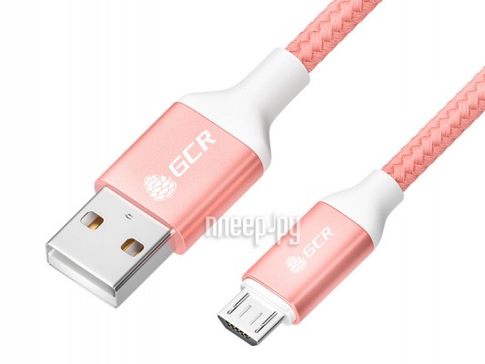 Аксессуар GCR QC USB - MicroUSB 50cm Pink GCR-52464