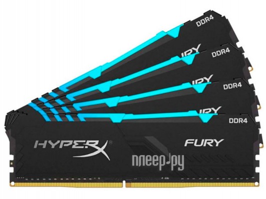 Модуль памяти HyperX Fury RGB DDR4 DIMM 3200MHz PC-25600 CL16 - 64Gb KIT (4x16Gb) HX432C16FB4AK4/64
