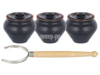 Набор Elan Gallery TerraCotta 3x500ml с ухватом Black 570099