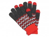 Теплые перчатки для сенсорных дисплеев Territory р.UNI Red-Grey 0214