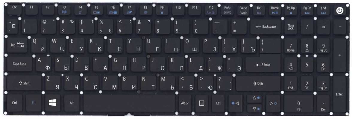 Клавиатура Vbparts для Acer Aspire E5-573 / Nitro VN7-572G / VN7-592G 014141