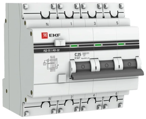 Дифференциальный автомат EKF Proxima DA32-25-30-4P-pro