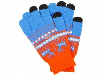 Теплые перчатки для сенсорных дисплеев Territory р.UNI Orange-Light Blue 1615