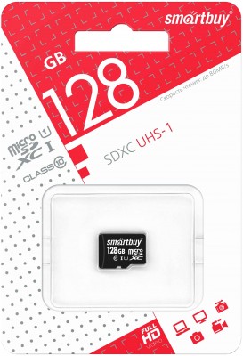 Карта памяти 128Gb - SmartBuy MicroSD Class10 UHS-I SB128GBSDCL10-00 (Оригинальная!)