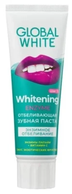 Зубная паста Global White Отбеливающая энзимная 100g 4605370027600