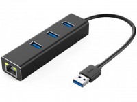 Хаб USB KS-is USB 3.0 RJ45 LAN Gigabit KS-405
