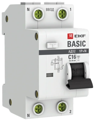 Автоматический выключатель EKF Basic DA12-16-30-bas